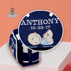 Personalized Embroidery Diaper Bag Blue